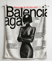 Balenciaga Fall '22 Couture Futuristic Fashion Flannel Throw Blanket for Sofa Wall Decor BA127